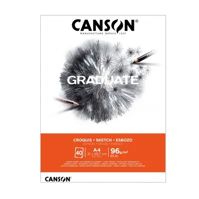 Корица на „Скицник CANSON GRADUATE Croquis, за моливи и въглен, A4, 96 г/кв.м, light grain, 40 л."