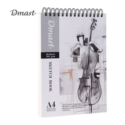 Корица на „Скицник със спирала Deli Dmast EC360, за сухи техники, A4, 160 г/кв.м, твърди корици, 60 л."