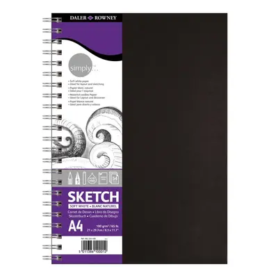 Корица на „Скечбук със спирала за сухи техники DALER-ROWNEY Simply Soft, А4, 100 г/кв.м, твърди корици, 54 л."