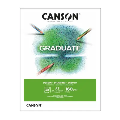 Корица на „Скицник CANSON GRADUATE Drawing White, за моливи и въглен, A3, 160 г/кв.м, light grain, 30 л."