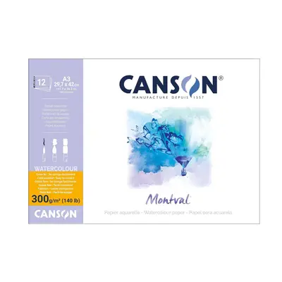 Корица на „Скицник CANSON Montval, за акварелни бои, 300х420 мм, 300 г/кв.м, cold pressed, 12 л."
