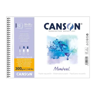 Корица на „Скицник със спирала CANSON Montval, за акварелни бои, 240х320 мм, 300 г/кв.м, cold pressed, 12 л."