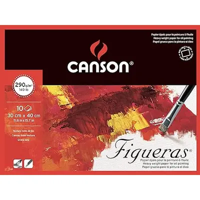 Корица на „Скицник CANSON FIGUERAS, за акрилни и маслени бои, 300х400 мм, 290 г/кв.м, canvas grain, 10 л."