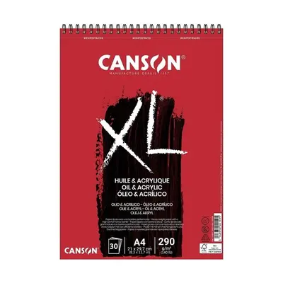 Корица на „Скицник със спирала CANSON XL Acrylique, за мокри техники, A4, 300 г/кв.м, canvas grain, 30 л."