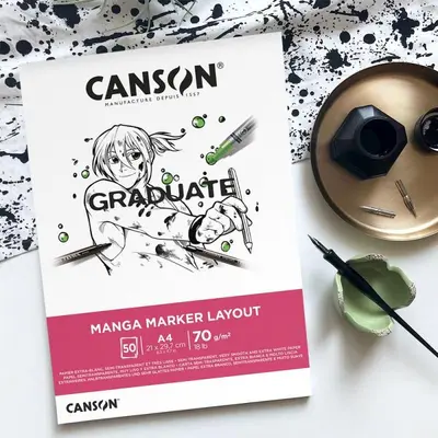 Корица на „Скицник CANSON GRADUATE Manga Marker Layout, за маркери, A4, 70 г/кв.м, very smooth, 50 л."