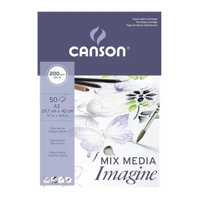 Корица на „Скицник CANSON Mixed Media Imagine, за мокри и сухи техники, A3, 200 г/кв.м, light grain, 50 л."