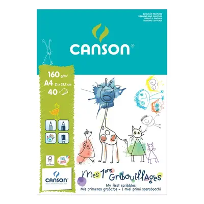Корица на „Скицник CANSON KIDS, за моливи, маркери, пастели, акварел, A4, 160 г/кв.м, light grain, 40 л."