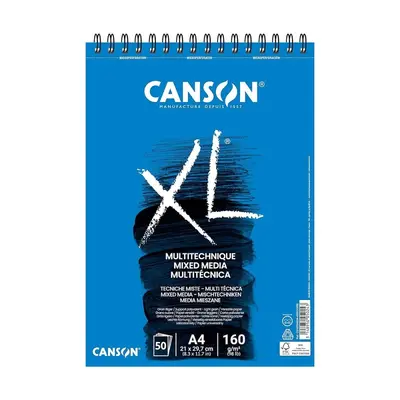 Корица на „Скицник със спирала CANSON XL Mixed Media, за смесени техники, A4, 160 г/кв.м, light grain, 50 л."