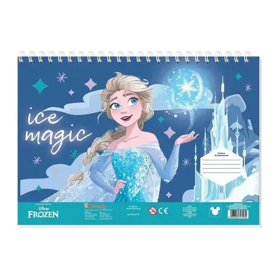 Корица на „Блок за рисуване Frozen, 230х330 мм, 70 г/кв.м, 40 л., шаблони, 2 стр. за оцветяване, стикери"