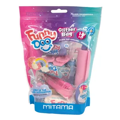 Корица на „Комплект за моделиране MITAMA Funny Doo GlitterBag, 350 г, 7 цвята моделин, глитерен прах, 14 части"