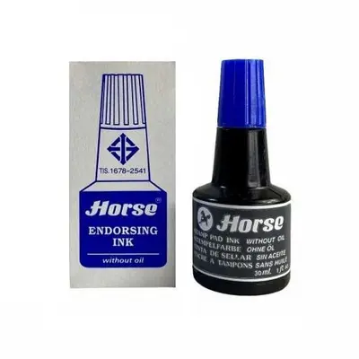 Корица на „Тампонно мастило Horse, 30 мл, син цвят"