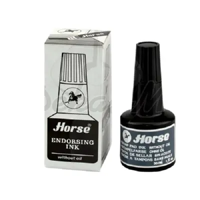 Корица на „Тампонно мастило Horse - 30 ml - черно"