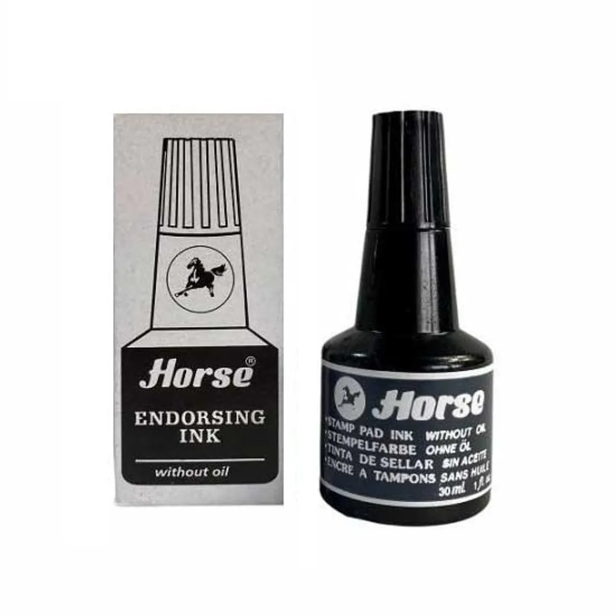 Тампонно мастило Horse - 30 ml - черно