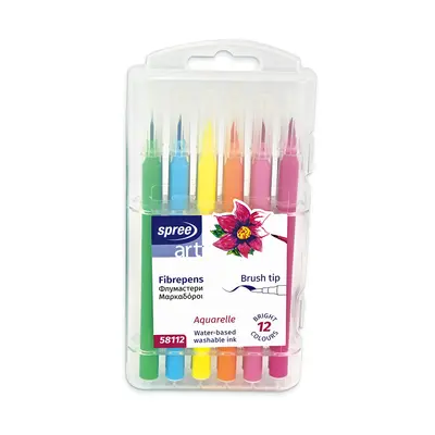 Корица на „Флумастери Spree Art - четка,  PP кутия, 12 цв."