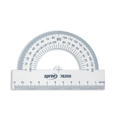 Корица на „Транспортир Spree прозрачен, 180°, 11 см"