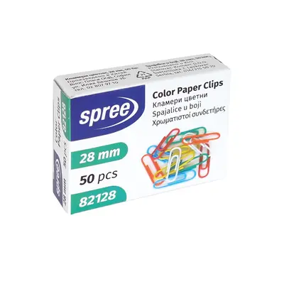 Корица на „Кламери Spree 28 мм, 50 бр. - цветни"