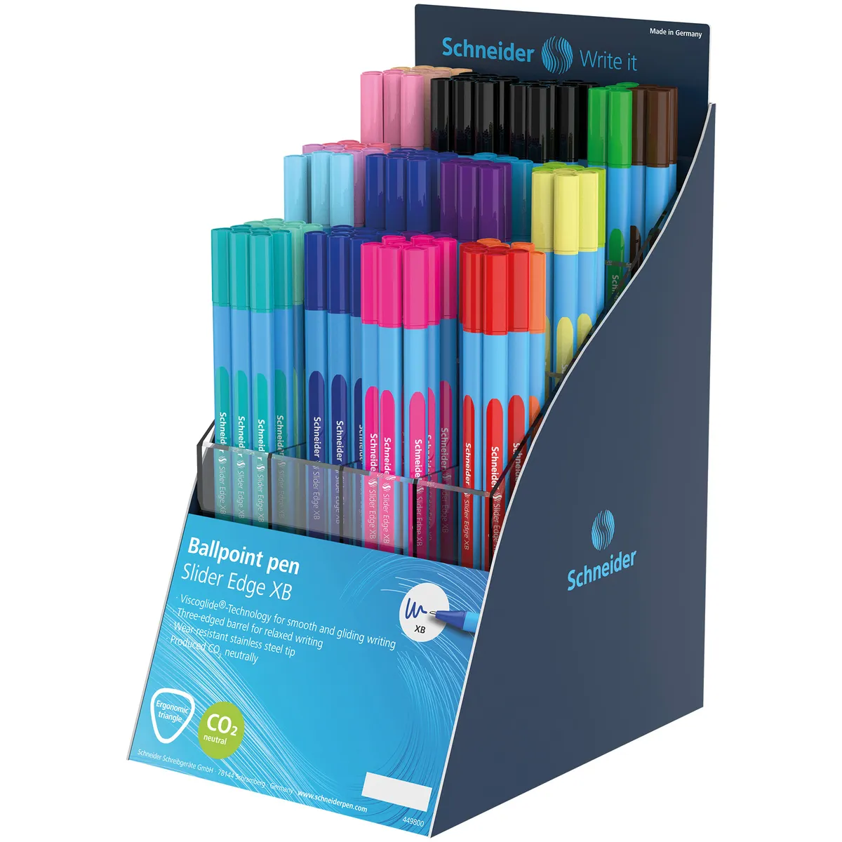 Химикалка Slider Edge Colours/Pastel XB, 19 цв., дисплей
