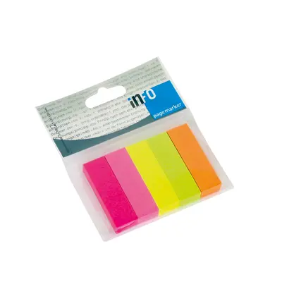 Корица на „Индекси лепящи Info Notes неон,5 цв 15x50,100 л."