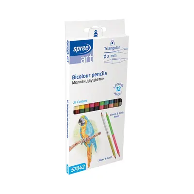 Корица на „Цветни моливи Spree Bicolor - 23 бр.24 цв."