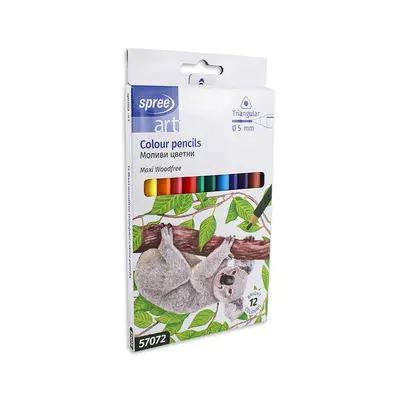 Корица на „Цветни моливи Spree woodfree Maxi, триъг.-12 цв."