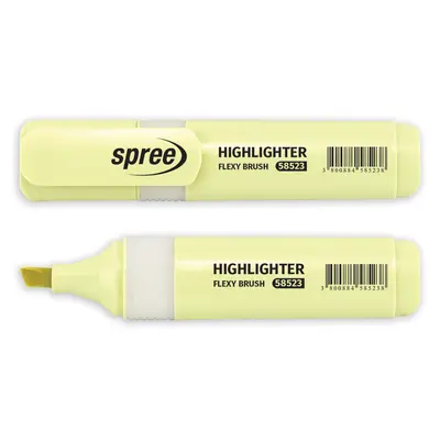 Корица на „Текст маркер Spree пастелен Flexy Brush -жълт"