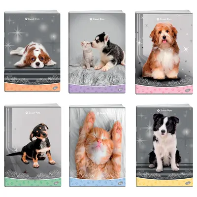 Корица на „Тетрадка Elisa UV Sweet Pets -А5- 60+2 л- ш. ред"