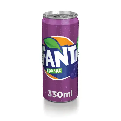 Корица на „Напитка Fanta грозде 0.33 л, кенче“