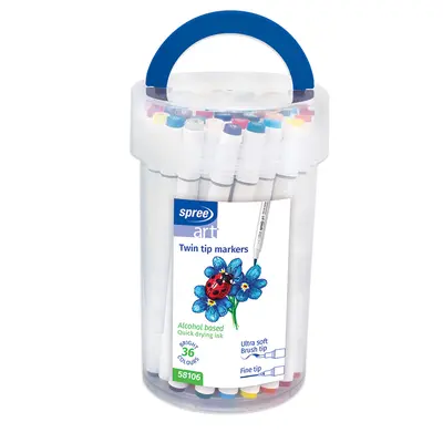 Корица на „Маркери Spree двувърхи  Art Soft Brush -36 цв"