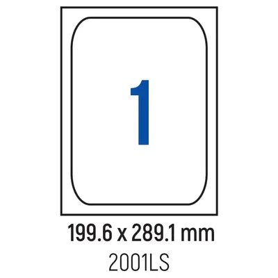 Корица на „Етикети лепящи обли, 1 бр., 199.6x289.1 мм, 100 л., A4"