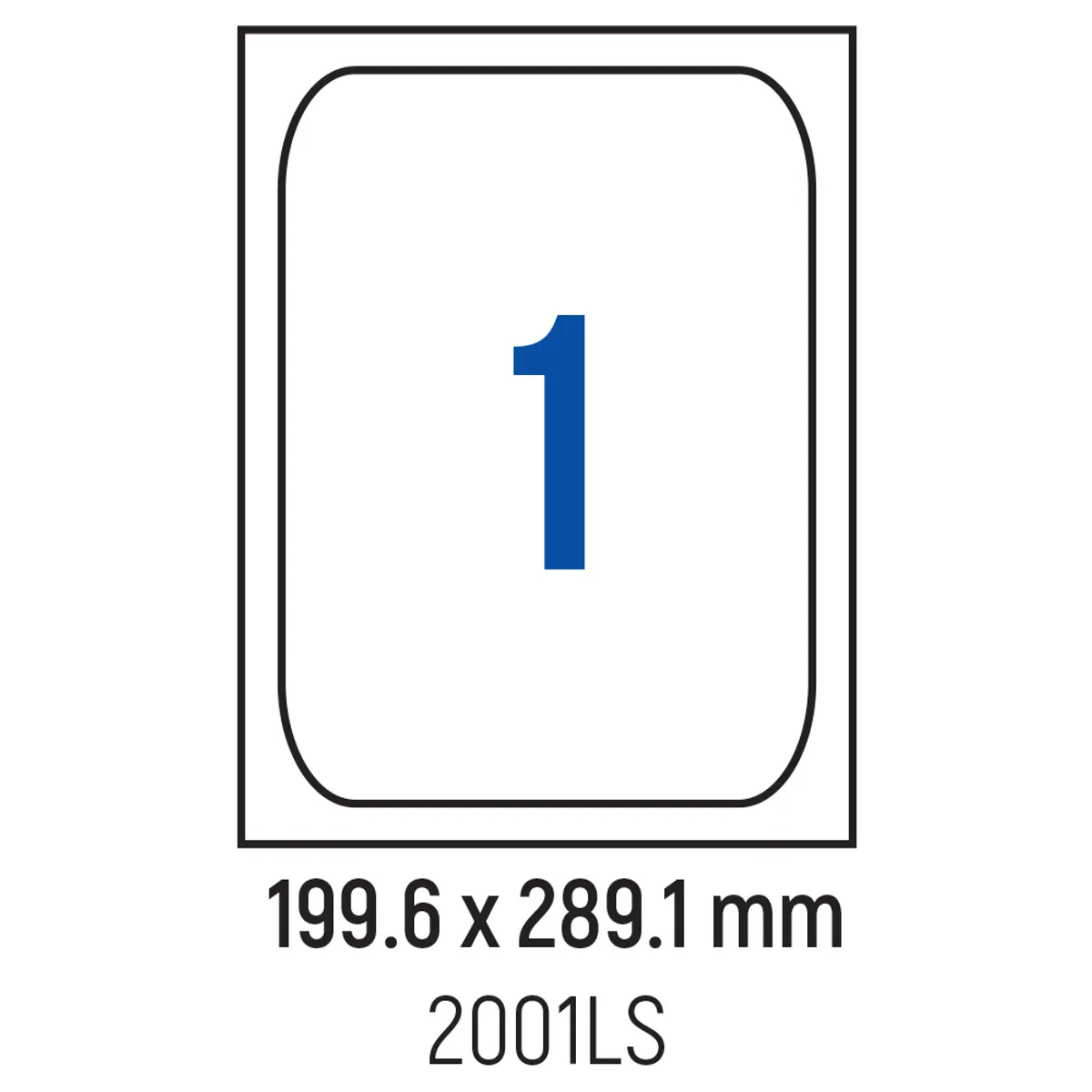Етикети лепящи обли, 1 бр., 199.6x289.1 мм, 100 л., A4