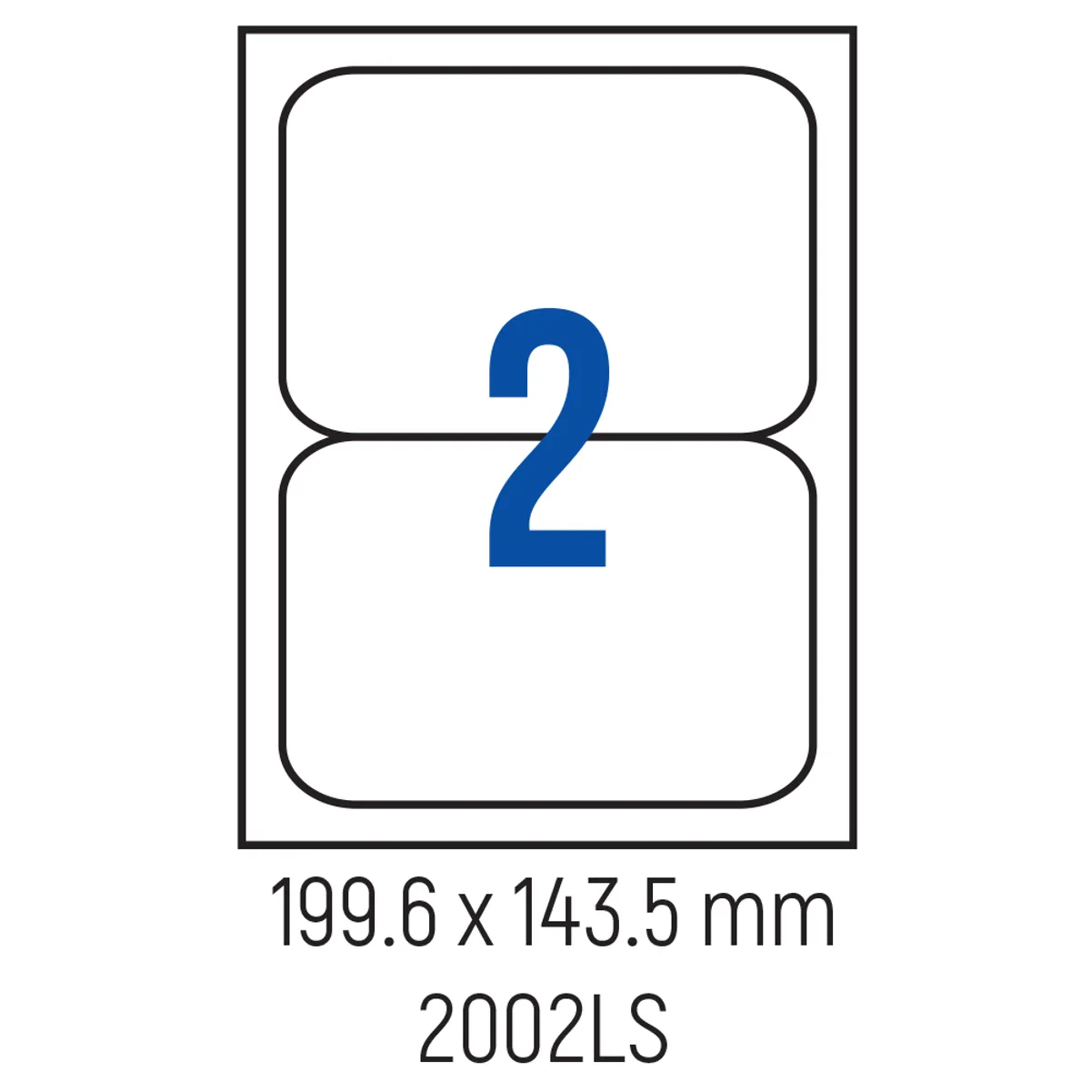 Етикети лепящи обли, 2 бр., 199.6x143.5 мм, 100 л., A4