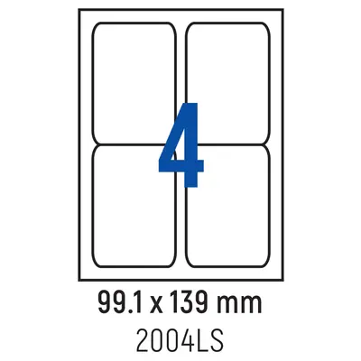 Корица на „Етикети лепящи обли, 4 бр., 99.1x139.0 мм, 100 л., A4"