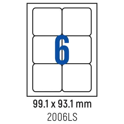 Корица на „Етикети лепящи обли, 6 бр., 99.1x93.1 мм, 100 л., A4"