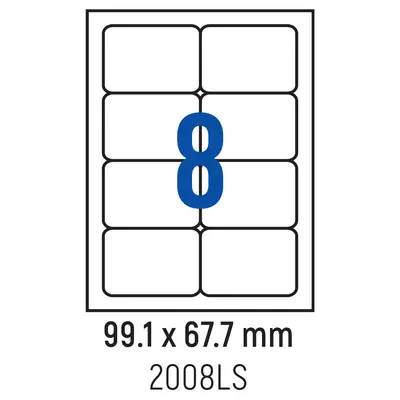 Корица на „Етикети лепящи обли, 8 бр., 99.1x67.7 мм, 100 л., A4"