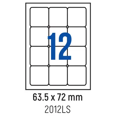 Корица на „Етикети лепящи обли, 12 бр., 63.5x72.0 мм, 100 л., A4"