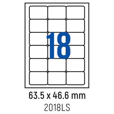 Корица на „Етикети лепящи обли, 18 бр., 63.5x46.6 мм, 100 л., A4"