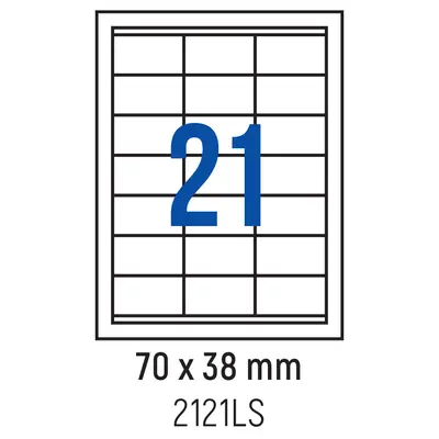 Корица на „Етикети лепящи 21 бр., 70.0x38 мм, 100 л., A4, кант 2"