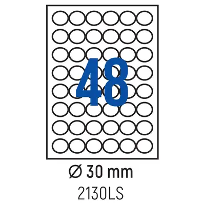 Корица на „Етикети лепящи кръгли, 48 бр., Ø 30 мм, 100 л., A4"