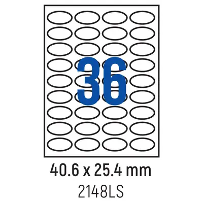 Корица на „Етикети лепящи овал, 36 бр., 40.6x25.4 мм, 100 л., A4"