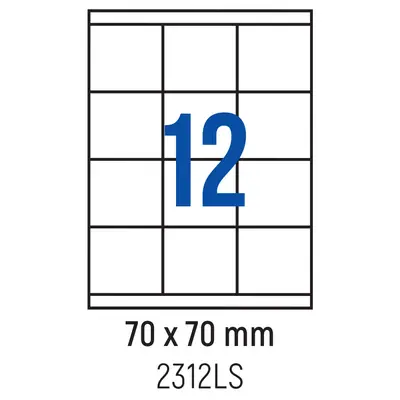 Корица на „Етикети лепящи 12 бр., 70.0x70.0 мм, 100 л., A4"