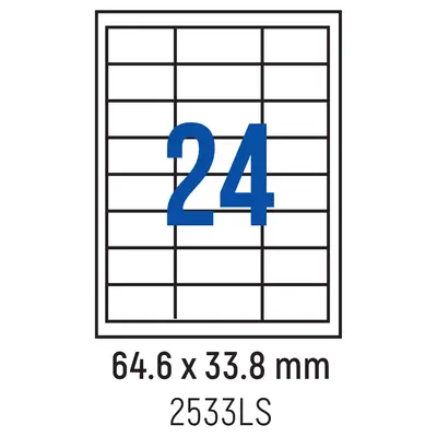 Корица на „Етикети лепящи 24 бр., 64.6x33.8 мм, 100 л., A4, кант 4"