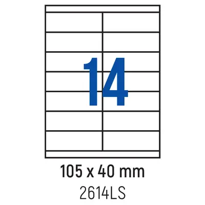 Корица на „Етикети лепящи 14 бр., 105.0x40.0 мм, 100 л., A4, кант 2"