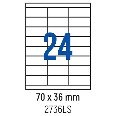 Корица на „Етикети лепящи 24 бр., 70.0x36.0 мм, 100 л., A4, кант 2"