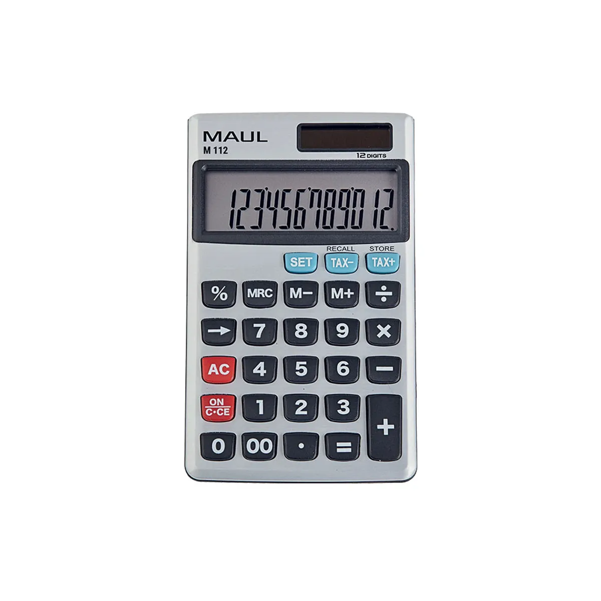 Калкулатор 12 разр., 119x70x9, M112 сребърен, tax