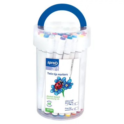 Корица на „Маркери Spree двувърхи  Art Soft Brush -48 цв"