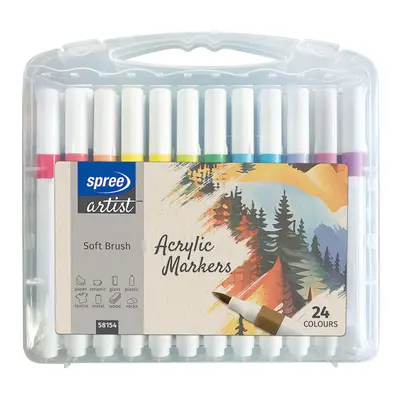 Корица на „Маркери Spree акрилни Art Soft Brush -24 цв"
