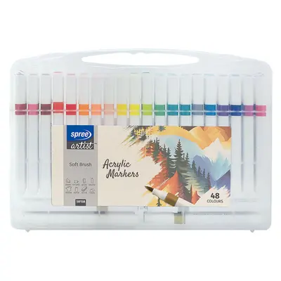 Корица на „Маркери Spree акрилни Art Soft Brush - 48 цв"