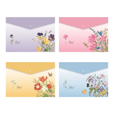Корица на „Папка с копче Spree A4, PP, Floral"