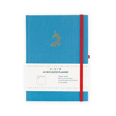 Корица на „Полудатиран планер A5, 80 л, 150 г/м2 The Koi, син лен"
