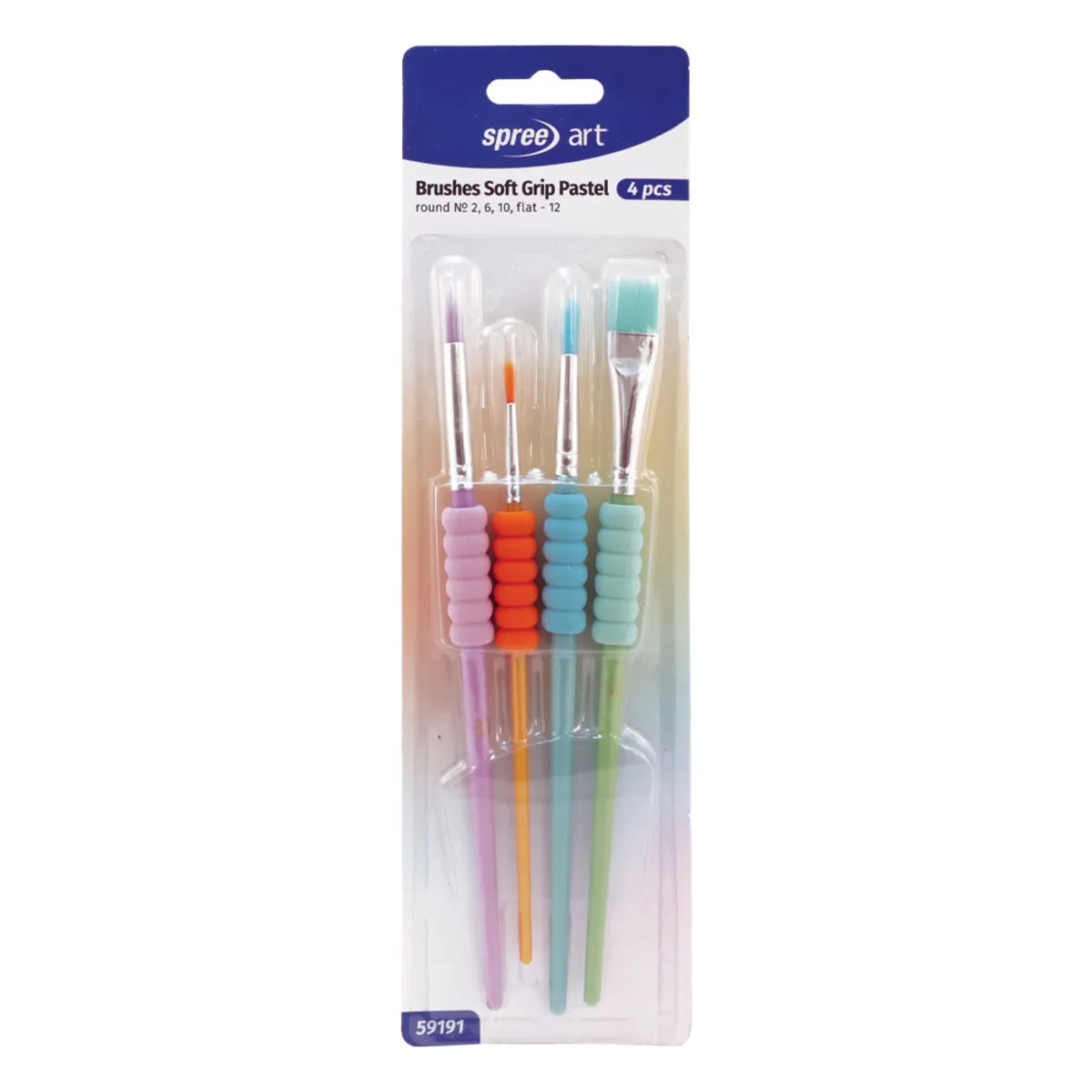 Четки комплект Spree Soft grip Pastel - 4 бр.